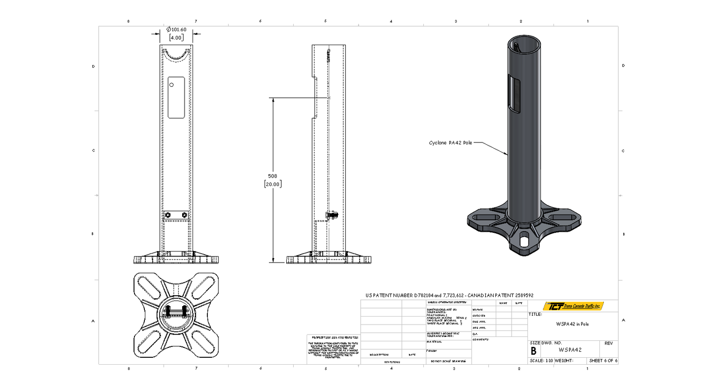 Cyclone PA42- WireSentry for Cyclone PA42 Pole